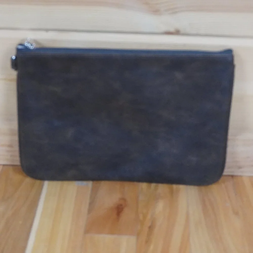 Thirty One Brown Zip Pouch‎ 6.5
